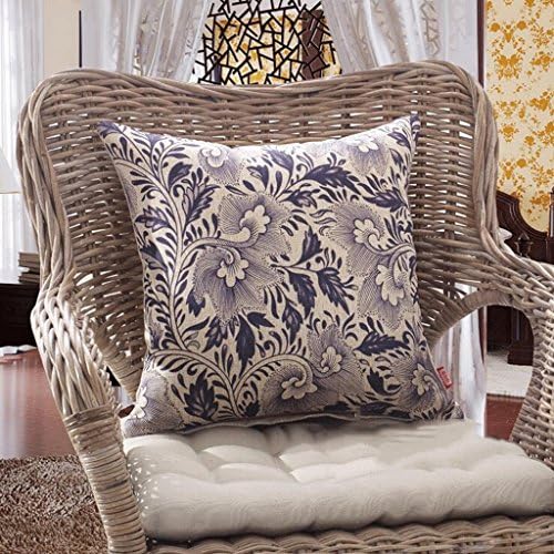 FHK Backrest By The Package Of Chinese Couch Cushions Blue And White Porcelain Office Chair Pillow Car Waist Waist Flap Window Decorated Pillow 45 * 45cm (jacket + inner core) Waist pillow ( Color : D )