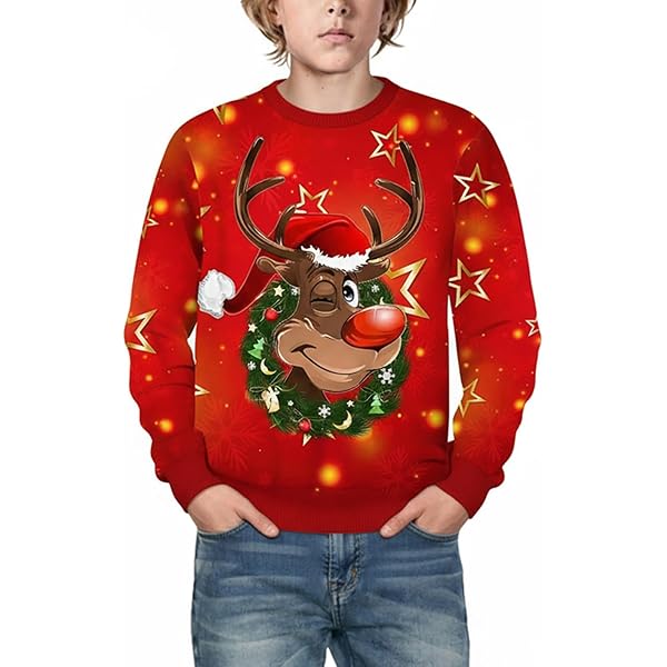 EULLA Pull De Noël Pour Enfants Garçons Et Filles - Tenue De Noël