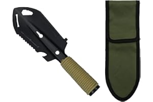 CTForest Mini Metal Garden Shovel, Garden Shovel Stainless Steel Garden Tool, Multi Tool Camping Gadgets Garden Shovel, Für Campingausflüge Geeignet(Schwarz)