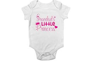 SHOPAGIFT Grandad's Little Princess Pink Cute Baby Vest Bodysuit