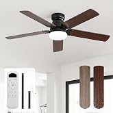 Sofucor 107 cm Ceiling Fan with Light, LED, Remote Control | 6 Speeds, Timer, DC Motor, Silent Ceiling Fan with Lamp for Bedr