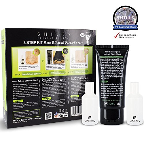 Shills 3 STEP KIT – Intensives 3-Stufen Gesichtspflegeset mit hocheffektivem Wirkstoffen zur Beseitigung von Akne & Mitesser, Öl & Schmutz, verfeinert effektiv Poren, lindert Hautreizungen, verbessert Narbengewebe & die Hautelastizität für ein reines, junges und erfrischendes Hautbild| Hervorragende Qualität – SOFORTEFFEKT| Enthalten sind Sebum Softener (20ml) + Black Mask (50ml) + Clarifying Toner (20ml)| 100% Risikofrei| Anti-Aging| Facelift| Anti-Akne - 2
