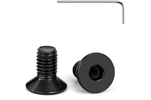 Tunejoy Vis à Tête Fraisée M5 x 10 mm à Six Pans Creux en Acier Inoxydable A2 V2A Vis à Tête Cylindrique Hexagonale avec Clé Allen Filetage Complet 20 Pièces Noir