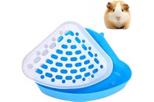 Small Animal Triangle Toilet Potty Trainer, POTWPOT Rabbit Litter Tray Hamster Toilet Corner Litter Tray Training for Small Animal Hamster Chinchilla Guinea Pig Cat Bunny Ferret(Blue)