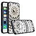 Produktbild SMART LEGEND iPhone SE Hülle, iPhone 5/5S Handytasche Transparent Schutzhülle mit Muster Mandala Schwarz Retro Blume Utral Dünn Klar PC Crystal Hart Backcomver und Silikon Gel Weich Bumper Flexible Soft Case Tribal Henna Cover Tasche Etui Indische Sonne Design Handy Hülle