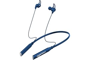 AmazonBasics in Ear Bluetooth 5.0 Wireless Neckband with Mic, Up to 13 Hours Playback Time, Magnetic Earbuds, Noise Cancellat