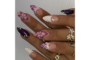 Krótkie sztuczne paznokcie MouyouGlow, migdał Airbrushing różowa galaretka 3D chrom muszka gwiazda perła kryształ woda Rib Sweet Press do paznokci z klejem do paznokci, Y2K Pink Cute Fake Nails