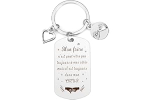 BOMEON Cadeau Grand frère Porte Clef Homme pour Cousine 18 ans Garcon Anniversaire Cadeaux de fin D'études