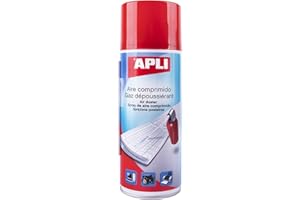 APLI 11307 - Aire comprimido para la limpieza en seco 400 ml. Ideal para teclados, ordenadores y dispositivos electrónicos