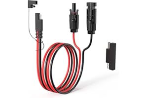 ELFCULB Conector solar de 10 AWG de 2 pies a adaptador SAE, cable de extensión de panel solar con adaptador de polaridad SAE inversa para paneles solares, kit de cargador de batería de coche