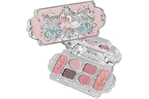 DRQZWP Swan Ballet 6-farbige Make-up-Palette, Lidschatten, Rouge, Hervorhebung und Kontur, Flower Know Make-up-Palette mit 4 matten + 2 schimmernden neutralen Farbtönen (Pink Swan)