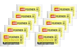 Shaving Factory 100 Feather stal szlachetna podwójne ostrza bezpieczne do golenia, 1 opakowanie (1 x 1 sztuka)