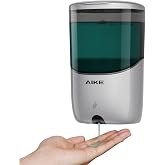 AIKE Automatic Wall Soap Dispenser 22 fl oz White, Model AK1216 | 5 Adjustable Levels, Easy to Fill, Suitable for Both Home a