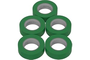 AUPROTEC 5 rotoli VDE Nastro Isolante Elettrico PVC Nastro Adesivo 15mm x 10m DIN EN 60454-3-1 colore: verde