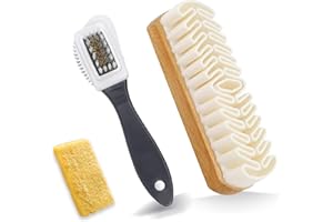 NEUSID Kit de Brosse daim Chaussures, Brosse en Crêpe avec Gomme de Nettoyage, Nettoyant Multifonction pour Nubuck et Daim