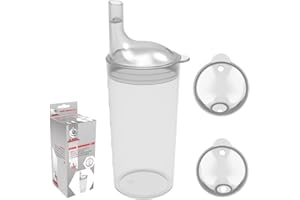 DR. BONE'S THERAPEUTICS Dr. Bone's 2-spout Feeding Cup with Straw Holes Adult Drinking/Feeding Cup. Small spout for Liquids, Large spout for Solid/Blend Food. Convenient, Reduces Risk of Spillage, Easy to Hold and use