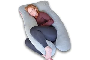 Ella Gravidkudde XXL U-Form - Sovkudde på sidan - Kroppskudde - Amningskudde - Kroppskudde - 140x80cm - Avtagbart bomullsöver