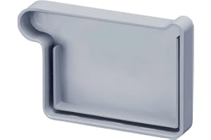 INEFA Embout de Gouttière 68mm Gauche Gris En Forme de Caisson PVC, Made in Germany