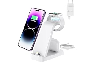 APETIY Caricatore Apple per iPhone 14/13/12/11/Pro/Max/XS/XR/X/8/7/6/5/Plus, Caricatore Apple Watch 8/Ultra/7/6/SE/5/4/3/2, Stazione Ricarica Apple per AirPods 1/2/3/Pro/Pro2