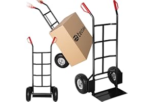 tectake® Diable Chariot de Transport Max. 200kg Pneus Tout Terrain Solides Diable demenagement escalier manutention Kit déménagement pour Maison Bureau Salon Professionnel Voyages