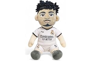Real Madrid Peluche Oficial con diseño de Bellingham y Uniforme 2024/25, Ideal para Fans y coleccionistas.