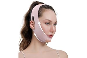 XBFOCNH fascia lifting viso orecchie,fascia post lifting viso,maschera riutilizzabile a V, maschera lifting v,rosa