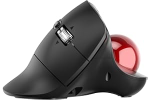 Nulea M514 Souris Trackball Verticale, Ergonomique sans Fil à Contrôle du Pouce, Cliques Silencieux, Connexion 3 Appareils (Bluetooth & USB), Rechargeable pour PC/Mac/Laptop/Tablet