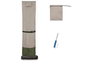 Rachmi Cantilever Parasol Cover for 2.5-4m Umbrellas, 600D Water-resistant UV Resistant Cover Fits Round / Square Patio Garden Offset Umbrella with Zipper & Rod, Khaki-Green