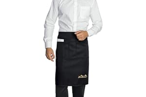Viedouce 2 Paquetes Delantales,Cintura Corta Delantal Impermeable con 2 Bolsillos para Restaurante Chef Camarero Bartender Mitad,Delantale de Cocina para Hombres Mujeres