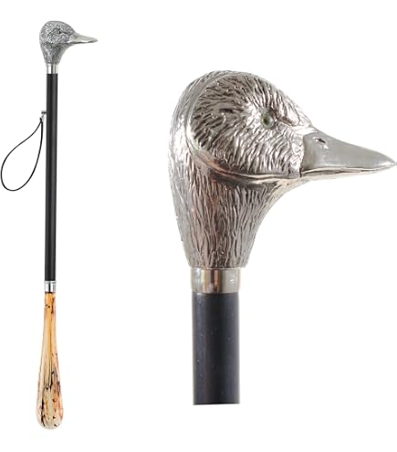 Chausse-pied Long Manche Métal Et Bois – Tête De Lion Design, 58 Cm, Pour Hommes Et Femmes