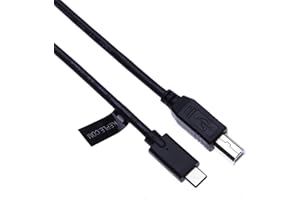 Keple USB C a USB B Cable para Equipo de música Numark Pioneer Native Instruments Traktor Denon Akai Rolland Samson Hercules Novation (Compatible con Thunderbolt 3) Tipo C, Type-C, USB-C (3m Negro)