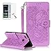 Produktbild Huawei P9 Lite(2016) Neu Design Hülle mit Panzerglas,ISENPENK Original Flip Bookstyle Cover Wasserdicht Shockproof Anti Slip Protection Stoßfest Leather Case mit Standfunktion,3D Rose Muster Pattern Wallet Case mit Intern Karte Schlitz,Anti-Sturz Stoßdämpfend Magnetic Closure Handygürtel Wallet Tasche Schutzhülle Leathertasche für Huawei P9 Lite(2016) 5.2Zoll-[Rose pattern,lila]+Panzerglas/Schutzfoile/Displayschutzfolie