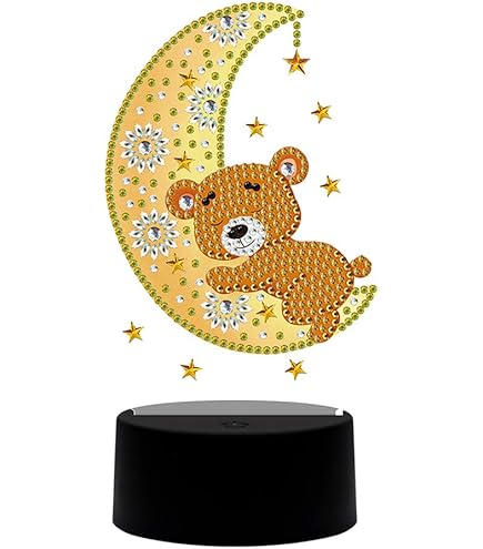 Demiawaking DIY 5D Diamond Painting Mit LED – Weihnachtsstrumpf-Motiv, 15x15 Cm, Nachtlicht Für Kinder