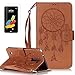 Produktbild LG Stylus 2/LG LS 775(2016) Neu Design Hülle mit Panzerglas,ISENPENK Original Flip Bookstyle Cover Wasserdicht Shockproof Anti Slip Protection Stoßfest Leather Case mit Standfunktion,3D Fangen Traum Campanula Muster Pattern Wallet Case mit Intern Karte Schlitz,Anti-Sturz Stoßdämpfend Magnetic Closure Handygürtel Wallet Tasche Schutzhülle Leathertasche für LG Stylus 2/LG LS 775(2016) 5.7Zoll-[Campanula patter,braun]+Panzerglas/Schutzfoile/Displayschutzfolie
