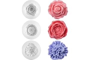 penobon Forma di Fiori Stampo per Candele in Silicone per Realizzare Candele, 3D Stampi Silicone per Candele Profumate, Saponi, Cioccolato, Luci per Feste (Forma di Fiori 03)