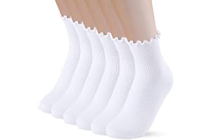 6 Paar Rüschen Socken Damen – Süße Knöchelsoc Produktbild-Vorschau 13