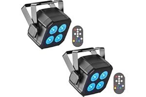 Erreyht 2PCS RGBW LED Stage Lights, 40W LED Par Can Light DMX 4/8CH with Remote Control and Sound Activation, Disco Light Par Spotlight for Stage DJ Bar Party Wedding Haloween Christmas