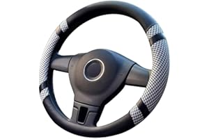 Lifetooler Steering Wheel Covers Ice Silk Microfiber Leather Universal 38cm(15") Breathable Anti Skid Steering Wheel Cover Car Interior Accessories for Auto Van Truck SUV (grey)