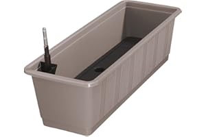 geli Thermo Plastic Aqua Green Plus Jardinière avec système d'irrigation et indicateur de niveau d'eau 100 cm Taupe 40