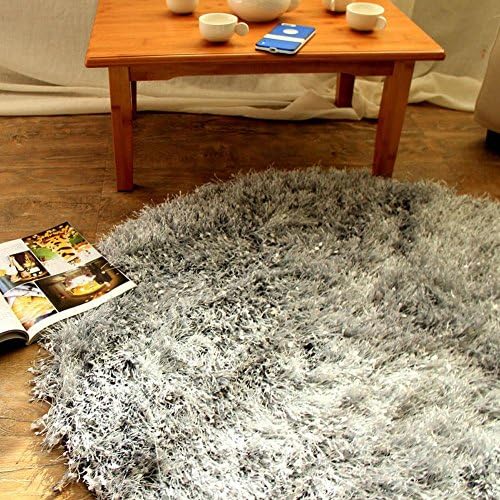 DCY Rug Round area carpet living room rugs bedroom bedside basket swing chair mat - silver gray , 140 cm in diameter