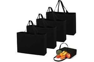 4 stycken bomullsväskor, 45 x 35 cm stor shoppingväska 45 x 35 cm bomullspåse tygpåse, jutepåse svart jutepåse otryckt för tv