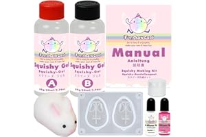 FUNSHOWCASE Taba Squishy Making Kit Gel+Rabbit Silicone Mould+Flocking+Pigment