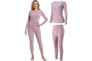 INNERSY sous Vetement Thermique Femme Haut Manches Longues Pantalon Chaud & Léger Ensemble Ski Hiver