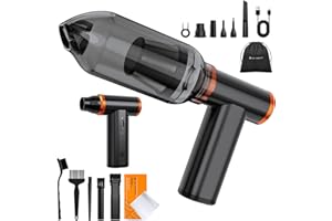 K&F CONCEPT 2 in 1 Soffiatore Aspiratore Elettrico 300000 RPM, Aria Compressa Spolverino Air Duster | Lega di Alluminio| 9 Ugelli | Brushless Motore per Pulizia PC,Tastiere,Auto e Ambienti Estern