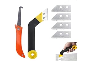 ICYWINK Grattoir à Joints, Outils de nettoyage de coulis de grattoir avec 4 Lames de Rechange, Grattoir a Dejointer Carrelage pour les joints de nettoyage de carreaux de sol de mur, cuisine, salle de bain