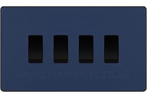 GENERIC BG Evolve Matt Blue 4 Gang Quad Light Switch PCDDB44B
