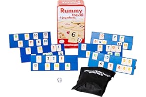 Aquamarine Games- Rummy travel 6 jugadores, Multicolor (DO004), de 7 a 9 años.