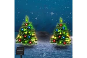 smatcamp Garten Solarleuchten für Außen, 2 PCS Solar Baum Lichter IP65 Wasserdicht, Weihnachtsbaum Lichter Outdoor Solar Power Yard Dekoration Solar Pfahl Lichter für Patio Pathway Weihnachten