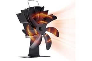 JIMBON Ventilador de Chimenea de 7 PáGinas, Ventilador de Chimenea Sin Electricidad,Ventilador de Chimenea CóModo Y Respetuoso con El Medio Ambiente,Larga Vida úTil,Adecuado Para Cualquier Tipo de Horno