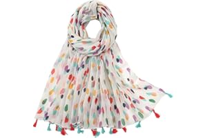 KAVINGKALY Boho écharpe pour Femmes Motif de Fleurs Imprimée Florale Légère Mode écharpes à Franges Enveloppes Châle